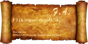 Flikinger Acsád névjegykártya